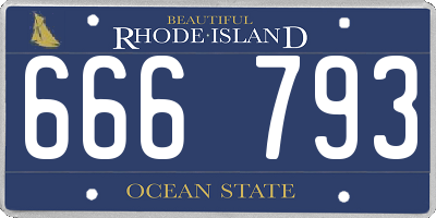 RI license plate 666793