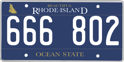 RI license plate 666802