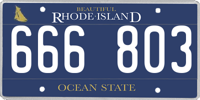 RI license plate 666803