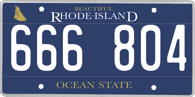 RI license plate 666804