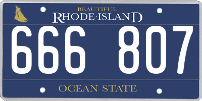 RI license plate 666807