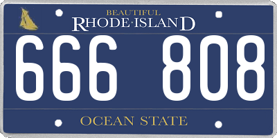 RI license plate 666808