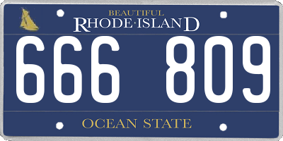 RI license plate 666809