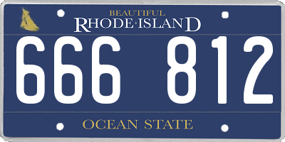 RI license plate 666812
