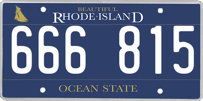 RI license plate 666815