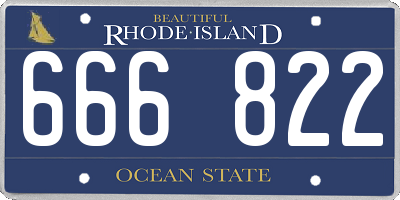 RI license plate 666822