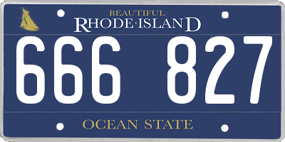 RI license plate 666827