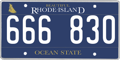 RI license plate 666830