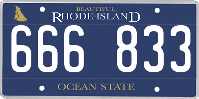 RI license plate 666833