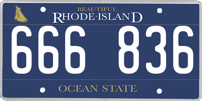 RI license plate 666836