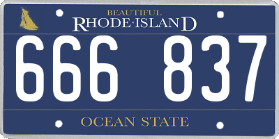 RI license plate 666837