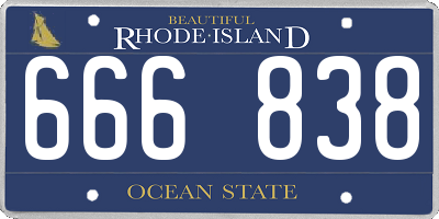 RI license plate 666838