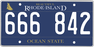 RI license plate 666842