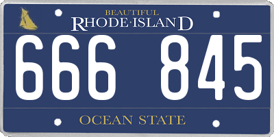 RI license plate 666845