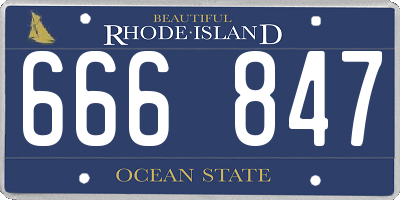 RI license plate 666847