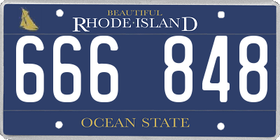 RI license plate 666848