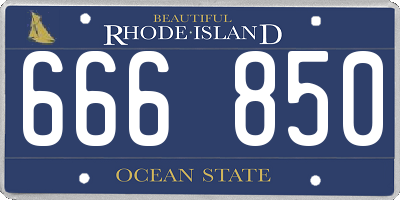 RI license plate 666850