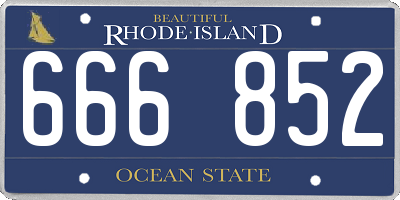 RI license plate 666852
