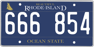 RI license plate 666854