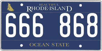 RI license plate 666868
