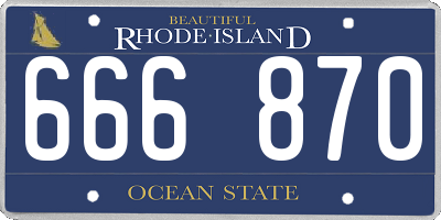 RI license plate 666870
