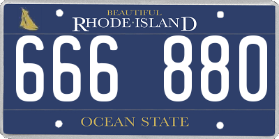 RI license plate 666880