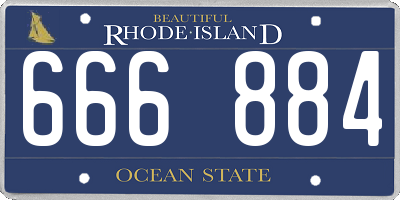 RI license plate 666884