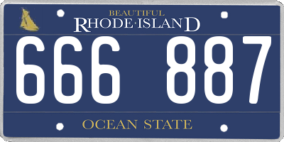 RI license plate 666887
