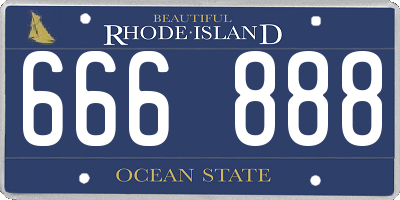 RI license plate 666888