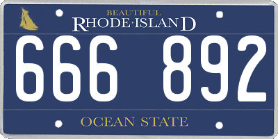 RI license plate 666892