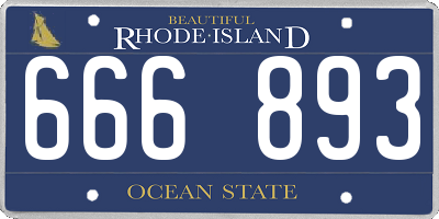 RI license plate 666893