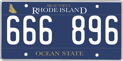 RI license plate 666896