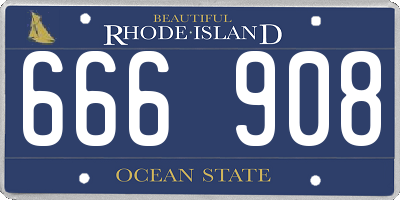 RI license plate 666908