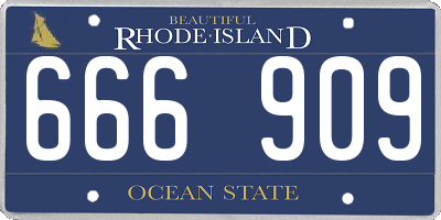 RI license plate 666909