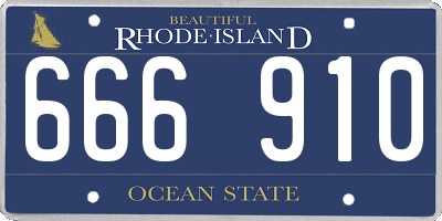 RI license plate 666910