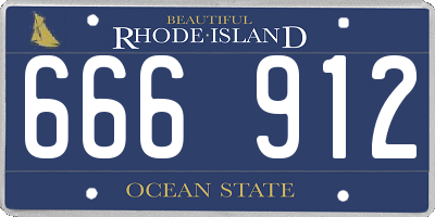 RI license plate 666912