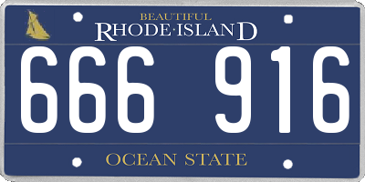 RI license plate 666916