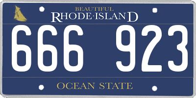 RI license plate 666923