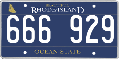 RI license plate 666929