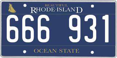 RI license plate 666931