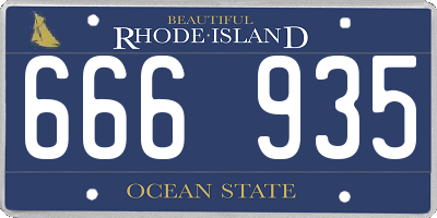 RI license plate 666935