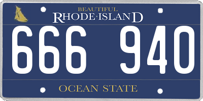 RI license plate 666940
