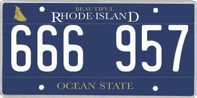 RI license plate 666957