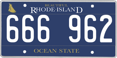 RI license plate 666962