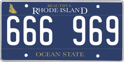 RI license plate 666969