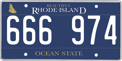 RI license plate 666974