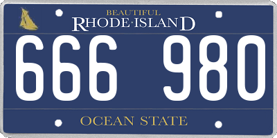 RI license plate 666980