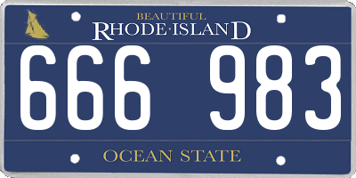 RI license plate 666983