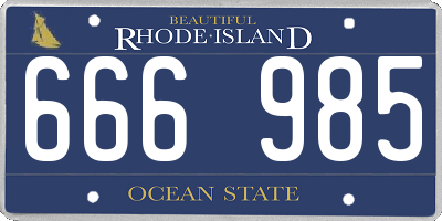 RI license plate 666985