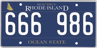 RI license plate 666986